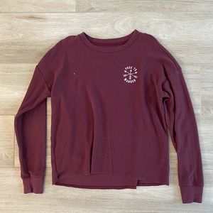 American Eagle Maroon Long Sleeve Top Size…
